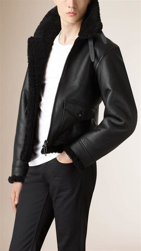 shearling burberry coat|burberry men's shearling jacket.